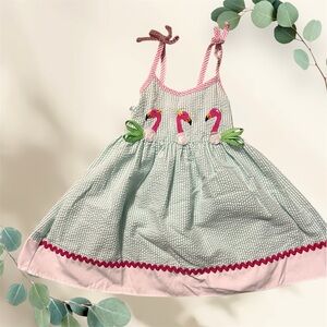 Adorable Flamingo Dress with Pink Accents